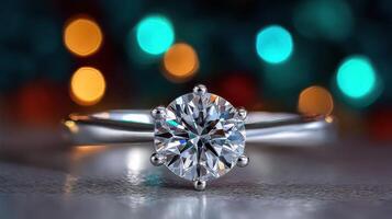 Dazzling Diamond Engagement Ring A Symbol of Love and Commitment. This breathtaking solitaire ring features a brilliant cut diamon photo