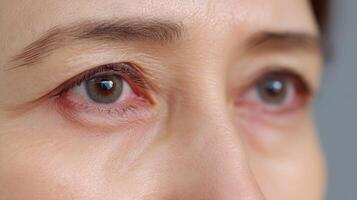 of a Woman's Eyes A Captivating Gaze, Detailed Portrait of Human Eyes, Beauty and Expression in a Detailed View photo