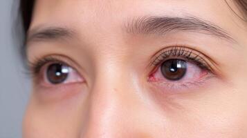 of a Woman's Eyes, Detailed View of Eyelids, Eyelashes, and Skin Texture. High quality Photography of Human Eyes, Ideal for Beauty photo