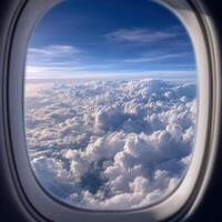 Stunning Aerial View of Clouds from Airplane Window A Breathtaking Journey Above the World 2 photo