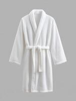 White Cotton Bathrobe Luxury, Soft, and Comfortable Robe for Spa, Hotel, or Home Relaxation. Enjoy Cozy Comfort and Style. photo