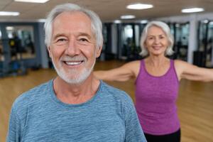Active Senior Couple Enjoying Fitness Together A Healthy and Happy Retirement Lifestyle photo