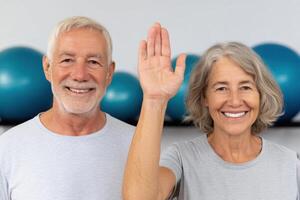 Active Senior Couple Smiling, Healthy Retirement Lifestyle, Fitness and Wellness, Exercise and Wellbeing photo