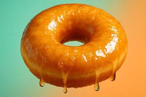 A donut with a drizzle of syrup photo
