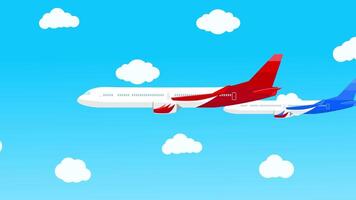 Two airplanes flying in the sky video