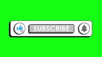Subscribe button on green background video