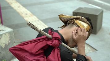 Contemplative Individual in Urban Setting video