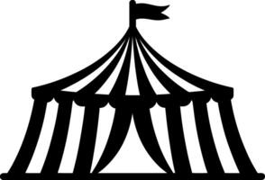 a circus tent with a flag on top vector