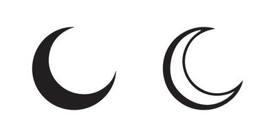 Moon and Crescent Icon Set Design vector
