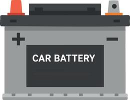 Car battery illustration with positive and negative terminals clear design vector