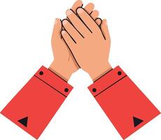 Clapping Hands Gesture with Red Sleeves Illustration for Applause and Appreciation vector