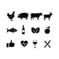 Amazing Food and Health Icons Set. vector