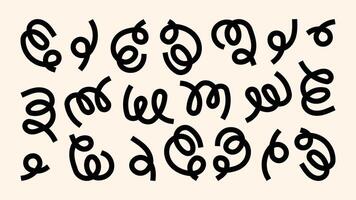 Rough arrows zigzag strokes comic tuchki and happy round shapes vector