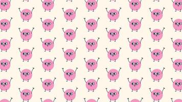 Pink mood faces, cute coquette expressions in retro girly vibe. vector