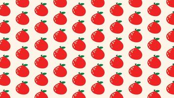 Whole red apple pattern classic school fruit with cozy vintage vibes. vector