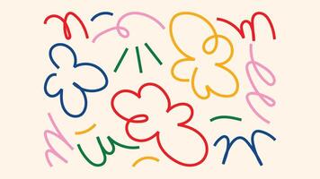 Vintage marker style arrows underline scribbles and bold round elements vector