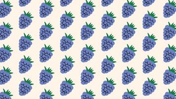 Grapes seamless texture purple clusters in flat hand-drawn style. vector
