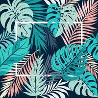 Tropical leaves design pattern vector