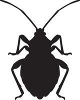 Leaf Bug Solid Black Silhouette vector