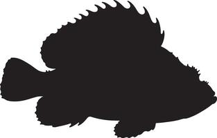 Leaf Scorpionfish Solid Black Silhouette vector