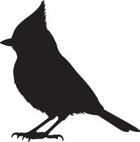 Titmouse Solid Black Silhouette vector