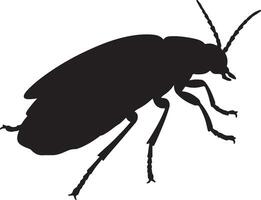 A black and white silhouette of a bug vector