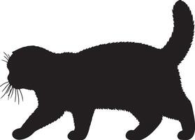 Scottish Fold Solid Black Silhouette vector