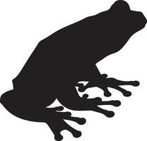 Waxy Monkey Tree Frog Solid Black Silhouette vector