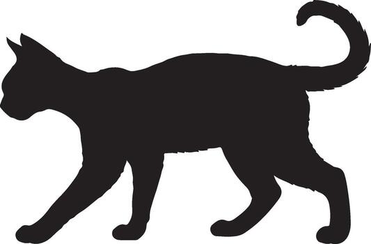 Devon Rex Solid Black Silhouette vector