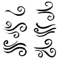 Doodle skstyle of wind gust cartoon hand drawn illustration for concept design vector