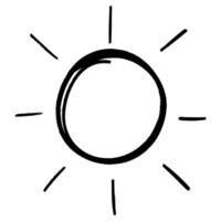 Doodle style of sun cartoon hand drawn illustration for concept design. vector