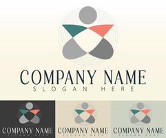 Business unity captured in a modern and clean logo illustration. vector