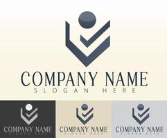 Conceptual business logo with sleek unifying lines. vector