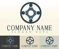 Business logo design with a unified and minimalist style. vector