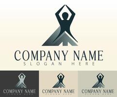 Sleek modern logo reflects unity and strength. vector