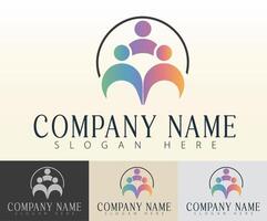 Modern logo representation of teamwork and unity. vector