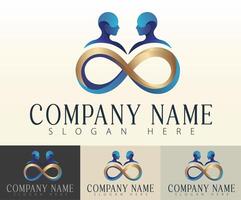 Inspired by unity, a business branding logo centered on an infinite loop. vector