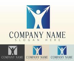 A streamlined logo that symbolizes unity and growth. vector