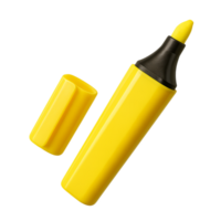 An Open Yellow Highlighter Pen Isolated on a Plain Background png