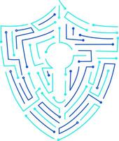 Padlock-shaped circuit pattern vector