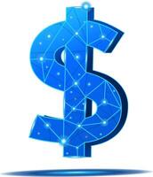 3D US Dollar symbol with circuit effect vector