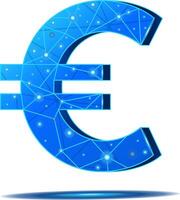 3D euro symbol with circuit effect vector
