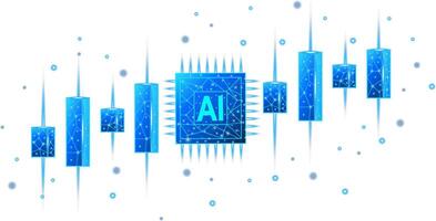 Futuristic AI chip circuit trending, artificial intelligence trending vector