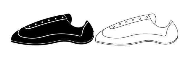 side view Climbing shoe icon set vector
