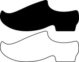side view sabot shoe icon set vector
