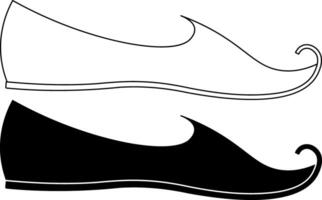 side view Juti or Jutti shoes icon set vector