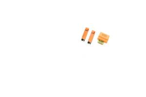 Close-up of Glucose Meter Test Strips on a White Background for Diabetes Monitoring photo