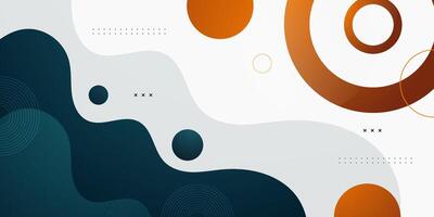 Abstract colorful wave banner background. Green wave fluid pattern with brown circle gradient color on white background. vector