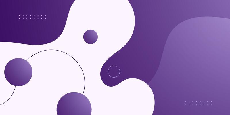 Abstract colorful purple banner background. Trendy fluid wave shapes pattern on background with circle element.