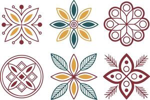 Traditional Diwali Rangoli Clipart for Art Projects vector
